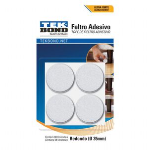 Fieltros Adhesivos Redondo 35mm Blanco 8un. Tekbond